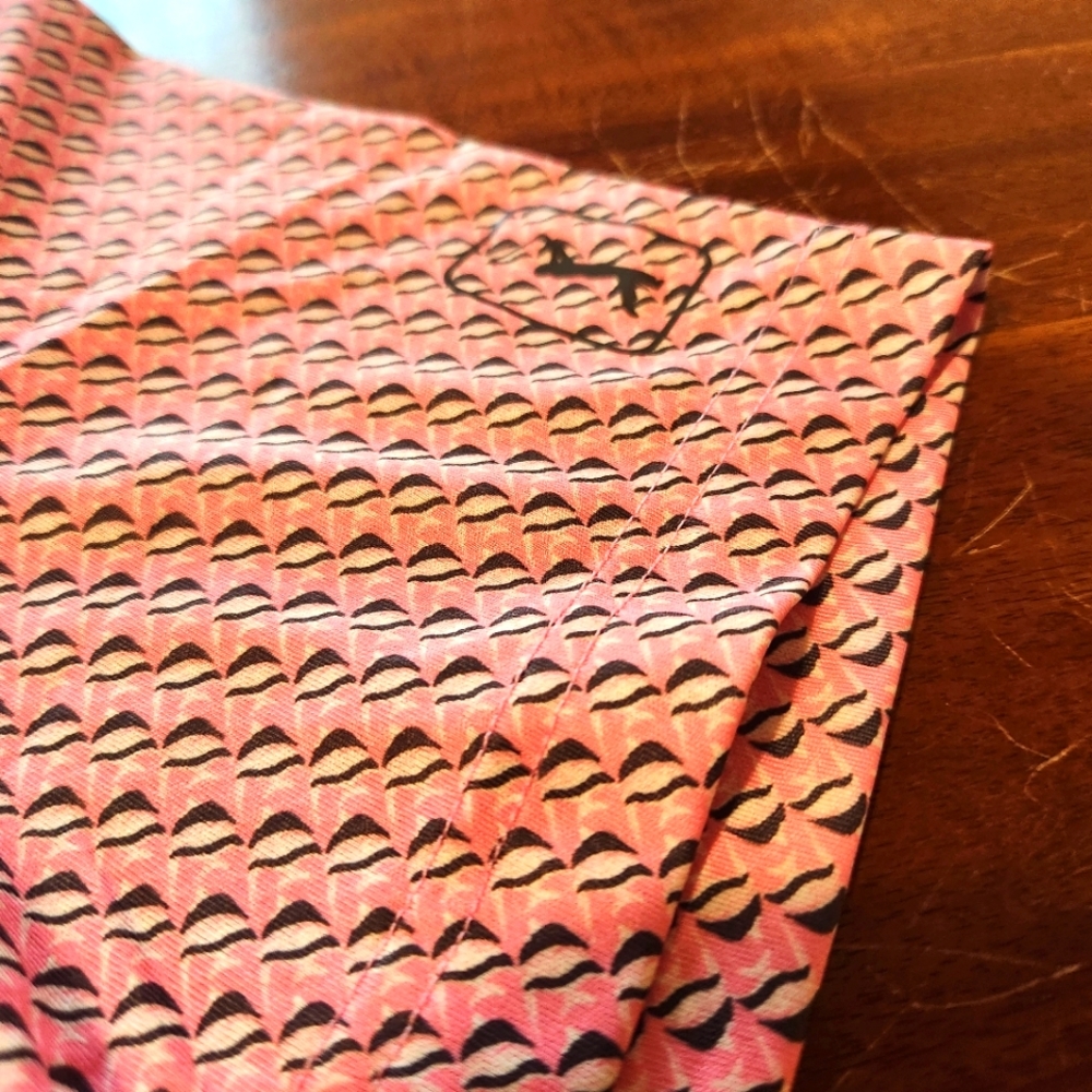 PGA Tour Pro Series Men's Pink Patterned Polo Golf Shirt - Picture 3 of 6
